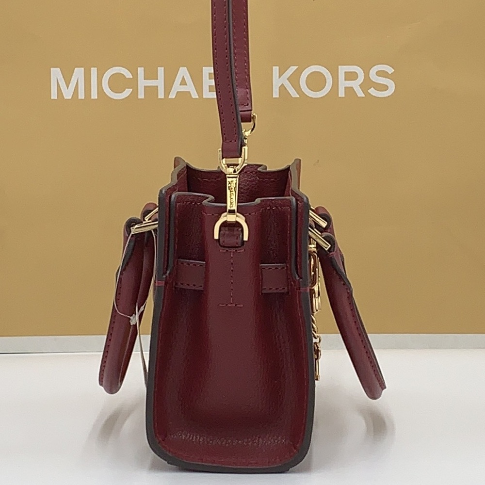 MICHAEL KORS HAMILTON XSMALL SATCHEL CROSSBODY DARK CHERRY COLOR - Picture 5 of 16